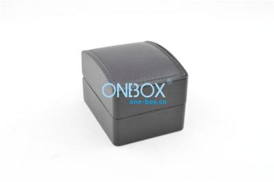 China Black Jewelry Personalized Leather Watch Boxes for Women , Handmade for sale