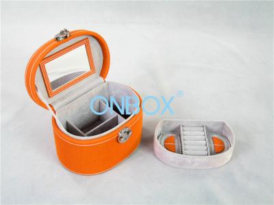 China Rigid Cardboard Travel Jewellery Case With Mirror Inside for sale