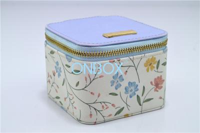 China Flower Printing Gift Boxes Leather External For Oil Bottles / Pefume for sale