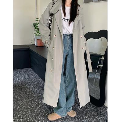 China Breathable factory directly supply custom made classic camel color trench coat windbreaker long waterproof women double breasted jackets simply for sale