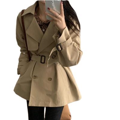 China High quality women's anorak short loose double-breasted coat British Korean style small breathable anorak women's khaki for sale