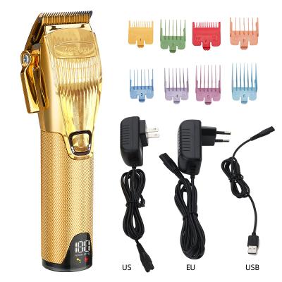 China Professional Electric Barber Salon Hair Clippers Hair Cutting Machine Hair Trimmer Gold Low Noise Hair Trimmer Men for sale