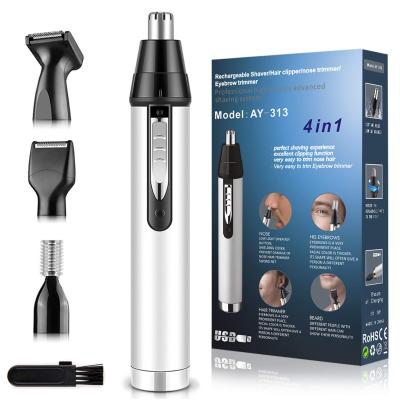 China Amazon Hot Sells Mini Painless Portable Professional Electric Nose Hair Trimmer Eyebrow Trimmer Beard Knife 4 in 1 Hair Shaver Razor for sale