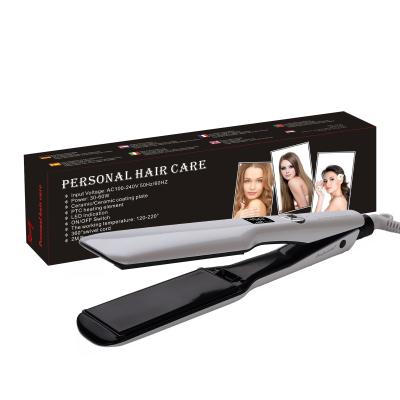 China Outdoor Customized Private Label 2 in 1 Professional Hair Straightener Crystal Ceramic Flat Iron Steam Paint Flat Iron Hair Straightener for sale