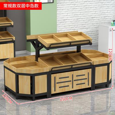 China 5 Layer Supermarket Shelf Single Side 2 Tiers Fruit Basket Display Rack Hot Selling Fruit Vegetable Rack For Supermarket for sale