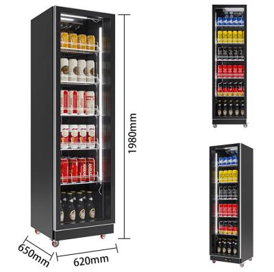 China Double-temperature Supermarket Beer Cooler Glass Wine Showcase Visi Door Drinks Fridge Cold Display Fridge for sale