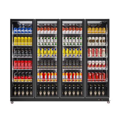 China 1200L High Temperature Customized Logo Soft Drinks Display Refrigerator Refrigeration Equipment Display Cabinet for sale