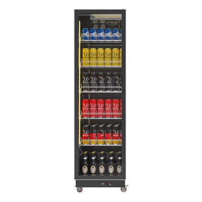 China Commercial Double-temperature Beverage Beverage Cooler 3 Straight Glass Doors Cold Drinks Display Fridge For Store for sale