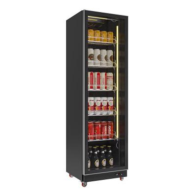 China 3-Door Supermarket Double-temperature Energy Anti-fog Glass Barrel Drink Cooler Beverage Display Fridge for sale