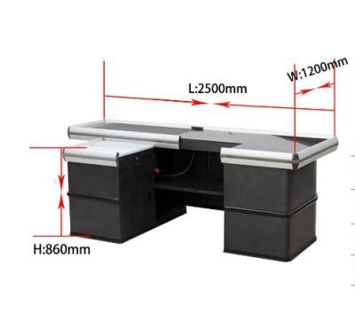 China Automatic Checkout Counter Cashier Checkout Counter With Electric Conveyor Belt For Supermarket , Convenience Stores for sale