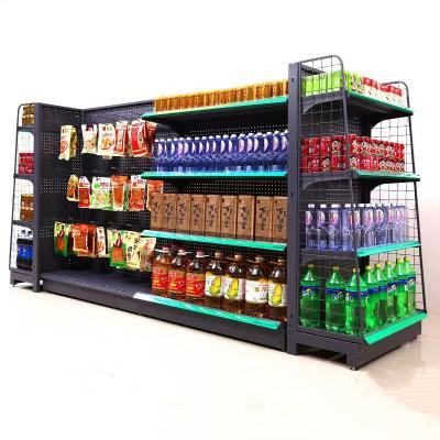 China 5 Layer Supermarket Shelf Single Side Movable Color Gondola Shelving Customizable Supermarket Shelves Wall Shelf for sale