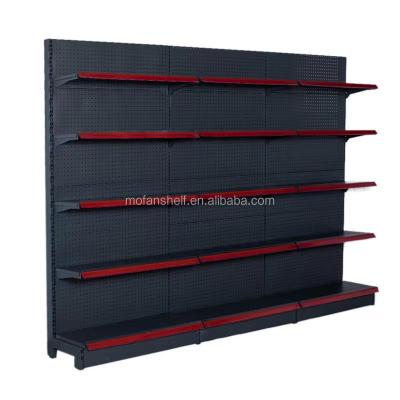 China 5 Layer Supermarket Single Shelf Metal Gondola Shelving Side Wall Show Pedboard / Shop Display Flat Panel Mount for sale