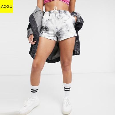 China Fashion Women Summer Fitness Gym Antibacterial Sports Shorts Tie Dye 2 Piece Short Set For Women for sale