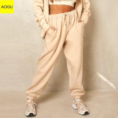 China Breathable Pretty Cotton Drawstring Running Sports Jogger Women's Oversized Aogu Pants for sale