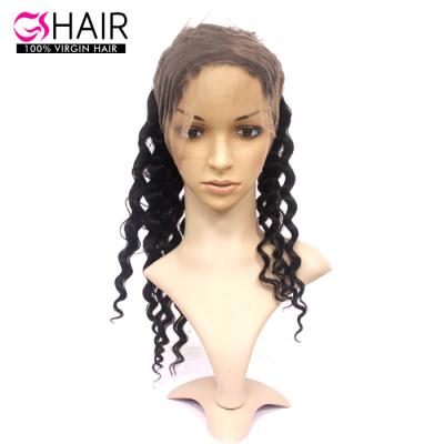 China Natural Looking Virgin Human Hair Lace Wigs Cuticle Aligned 100% GS 360 Deep Wave Frontal Closure Lace Wigs For Black Women for sale