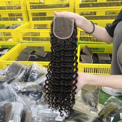 China Can be dyed with & #613; ironed & & bleached wholesale price transparent HD lace frontal.4x4 5x5 swiss lace closure. Pre plucked frontal closure for women of color for sale