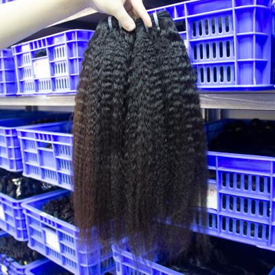 China Normal Grade Kinky Unprocessed Virgin Cuticle Aligned Peruvian Virgin Brazilian Human Kinky Curly Ponytails Straight With Closure for sale