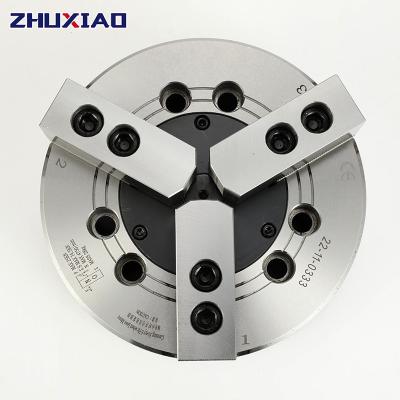 China Steel 8 inch 210mm high soild three-jaw power chuck for CNC lathe machine tool turning fixture for sale