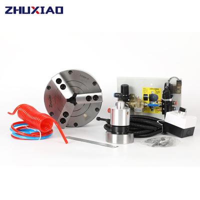 China Building Material Shop Zhuxiao 10 Inch 3 Jaw Solid Pneumatic Lathe Chuck XS250-3 For Air CNC Lathe Machine Tool Rotating Power Chuck Fixture for sale