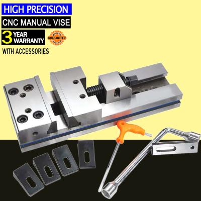 China CNC Steel Manual Flat Vise for CNC Machine Tool Centers General Machine Tools Wide Nose Clamps for sale