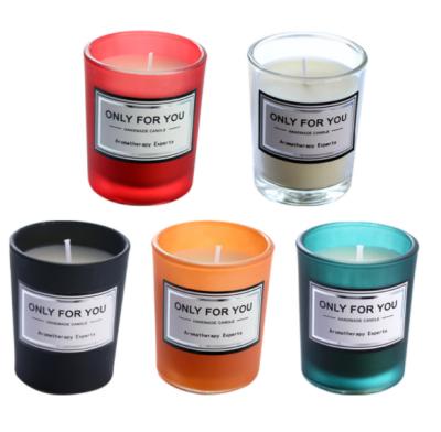 China Logo High Quality Luxury Eco-Friendly Recyclable Custom Glass Candle Vessels With Lids For Candle Making for sale