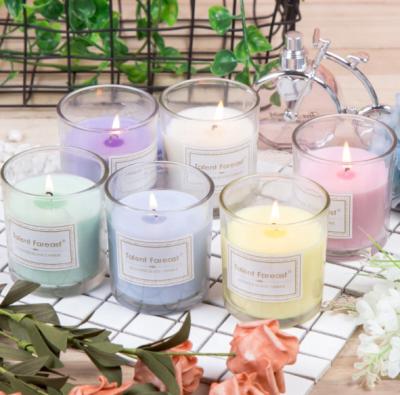 China Eco-friendly recyclable luxury high quality clear frosted glass jar aromatherapy candle jar for gift or decoration for sale