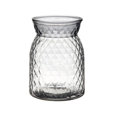 China Minimalist Flat Round Clear Cylinder Sale Decoration Glass Flower Vase Well for sale