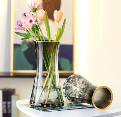 China Home Flower Arrangement Good Quality Plant Vase Decoration Transparent Vase Glass For Living Room Decoration for sale