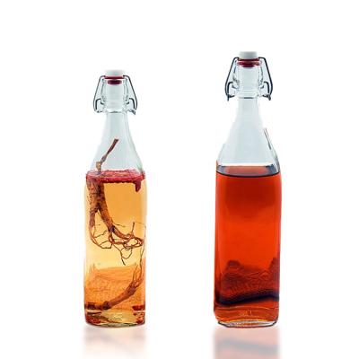 China 50ml 100ml 250ml 500ml 750ml 1L Beverage Sealed Glass Bottle With Cap Oil Wine Vinegar Instant Bottle for sale