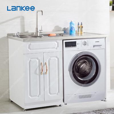 China Modern Single Floor Standing Stainless Steel Laundry Tub With Cabinet for sale