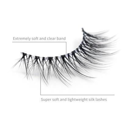 China Tapered Mink Lashes 3D Clear Lashes Vendor Mink Vegan Eyelash Products Strip Cruelty Free Custom Logo Long Lashes Clear Strip for sale