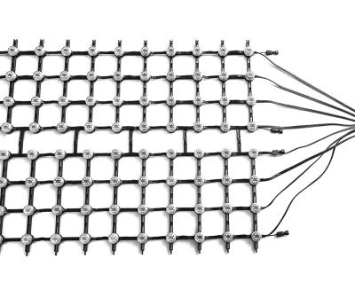 China Flexible Led Curtain Display For Media Facade , RGB Soft LED Net Screen for sale