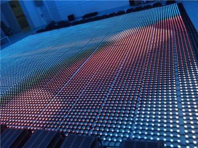 China Transparent LED Mesh Screen , LED Flexible Curtain Screen High Brightness for sale