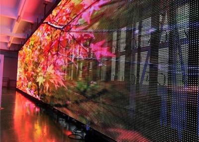 China Transparent LED Strip Display Screen , Flexible Led Video Panel For Glass Building for sale