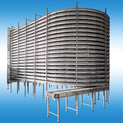 China Large Capacity YJ System Automatic Spiral Cooling Conveyor Line For Cooling Food for sale