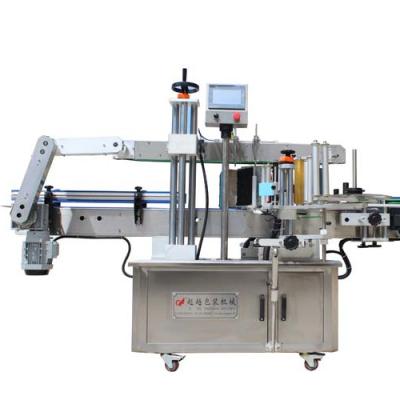 China Automatic Food PACKSOUL Bottle Labeler 2 Double Sides Dides Stick Labeling Machine for sale