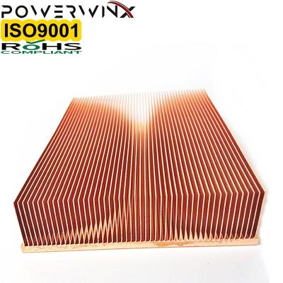 China Customized Copper Skived Fin Heat Sink Copper  OEM Heat Sink Anti-Oxidation for sale