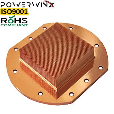 China Customized Copper Skived Fin Heatsink Copper Alloy Cutting Size ISO 9001 Certification for sale