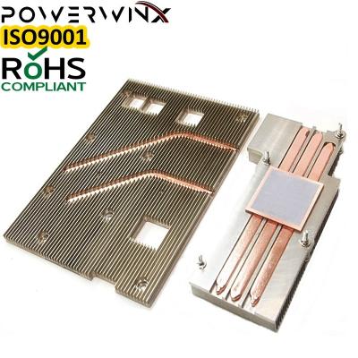 China Customized heat sink heat pipe, aluminum base with copper heat pipe for sale