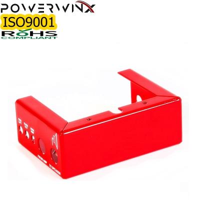 China 0.01-0.05mm Sheet Metal Fabrication Parts With Red Powder Coating Color STEP Te koop