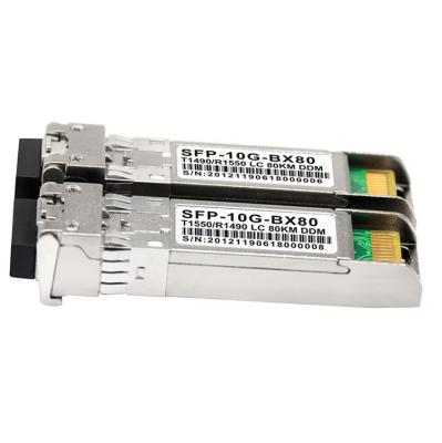 China Simplex FTTH GZ-LINK SFP+ 10G BIDI 80km TX1490/RX1550NM SMF LC DDM Module for sale