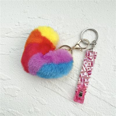 China Wholesale Leading Gift Supplier Woman Key Chain Acrylic Material Puller With Easy Hook Credit Card Grabber Clip For Long Nails for sale