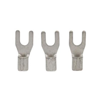 China Eco - Friendly Small Wire Crimp Connectors Non - Insulating Y Type Copper Weld Crimp Fork Terminal Y Type for sale