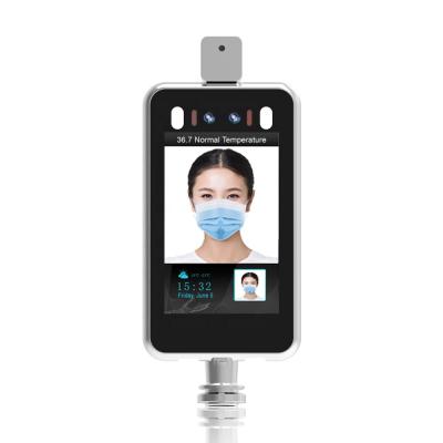 China Built-in camera (FacePro8) 8 inch large screen human body body temperature monitoring face recognition system for sale