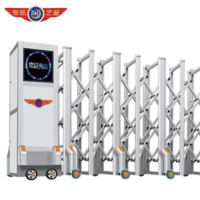 China Retractable Aluminum Folding Expandable Automatic Trackless Barrier Gate for sale