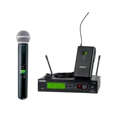 China Professional UHF Vocal Wireless Microphone SLX4 Mic Dual Handheld SM58a Beta87a Handheld Microphone Shure SLX14 SLX24 Beta58 Bodypack Microfon for sale