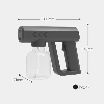 China Portable Cordless Electric Spray Machine Atomizer Gun Mist Wash Blue Light Disinfecting Cordless Nano Spray Gun for sale