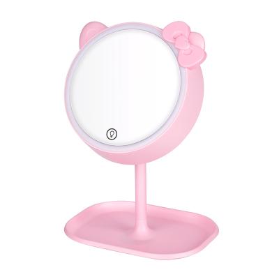 China Vanity Table Standing Mirror Light Touch Dimmer Smart Touch Control Led Rechargeable Mirror for sale