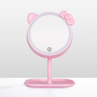 China Custom Touch Sensor Battery Lighted Makeup Led Mirror Around Magnifying Cosmetic Mirror zu verkaufen