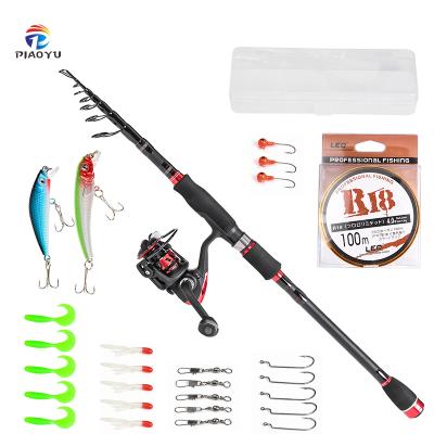 China Fishing Tool Kit Piaoyu Carbon Shrink Lure Fishing Rod And Reel Set for sale